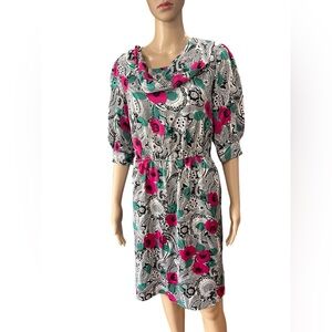 Ornate mob wife baroque vintage handmade sheath floral dress-M/L